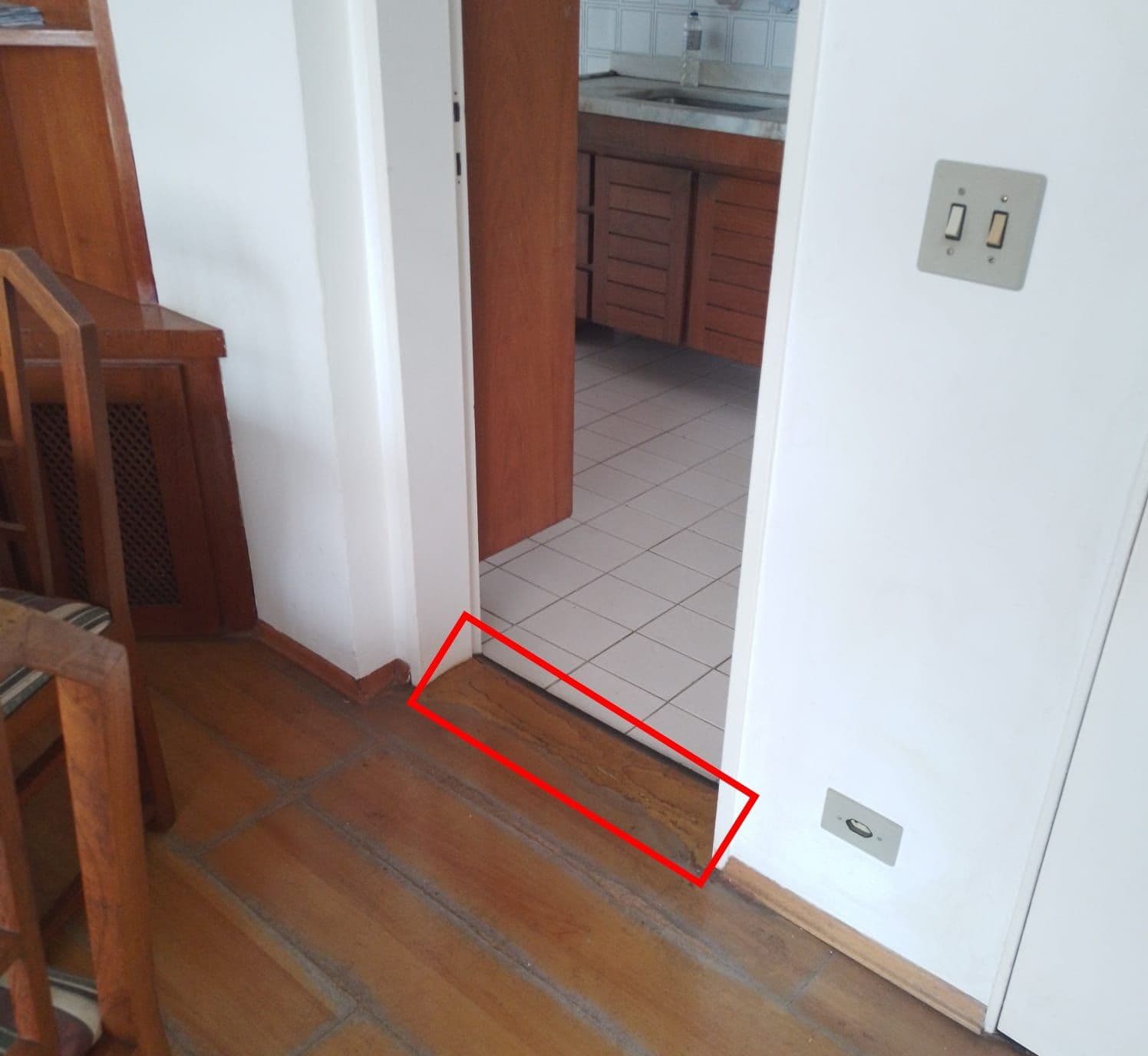 Defeito de piso marcado
